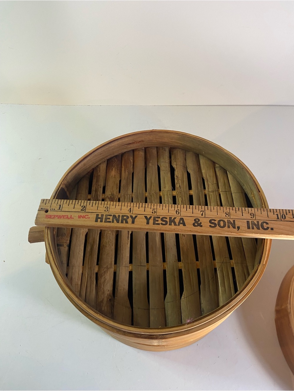 Vintage Covered 2-Tier Bamboo Steamer Basket With Handles 9” Diameter - Picture 11 of 12